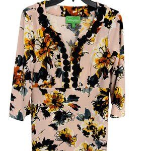 Share Women's Pappagalo Blush Pink Floral Shift Dress Size 8, EUC